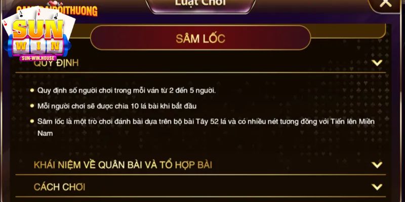 Cách chơi game bài Sâm Lốc SUNWIN 